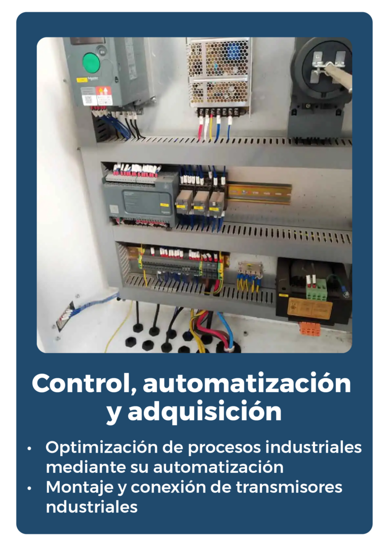 Control, automatización y adquisición Optimización de procesos industriales mediante su automatización Montaje y conexión de transmisores industriales